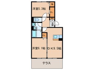 ファミールシミズＤの物件間取画像